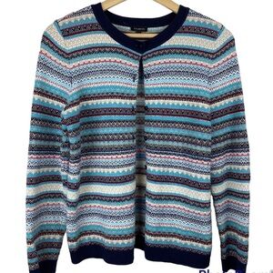 Talbots Lambswool Fair Isle Nordic Cardigan Size S 🔥